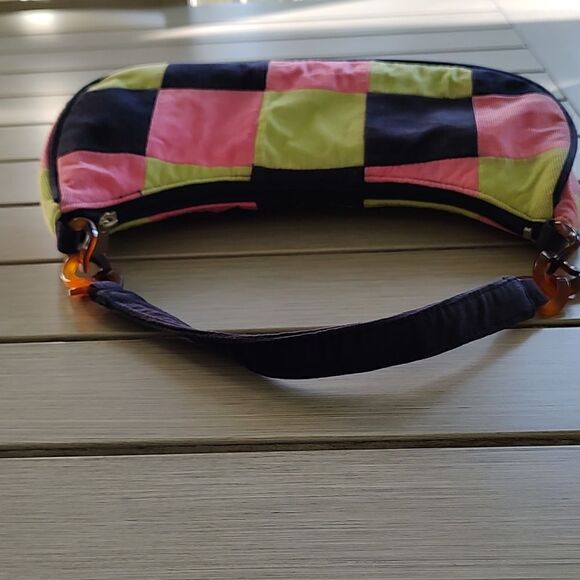 Top it Off Corduroy Patchwork Shoulder Top Handle Bag Y2K - Picture 6 of 9